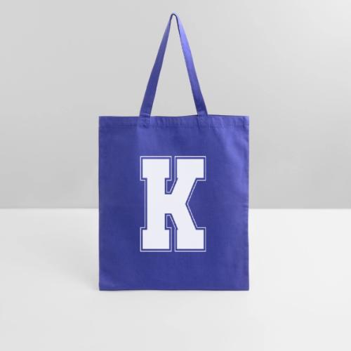 White Letter K – Varsity Alphabet Monogram - Tote Bag