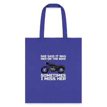 Funny Motorcycle Shirt Biker Racing Offroad Biking - Tote Bag - royal blue - Front