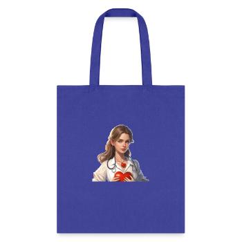 Beautiful Nurse with Red Heart and Stethoscope - Tote Bag - royal blue - Front