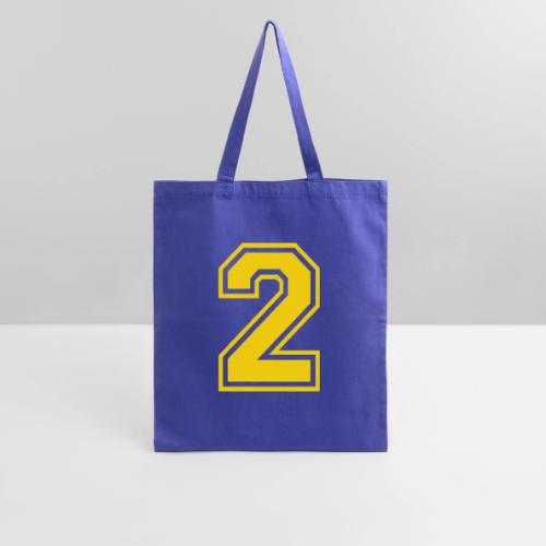 Number 2 in a classic athletic collegiate font - Tote Bag