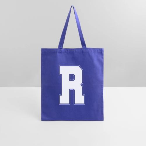 White Letter R – Varsity Alphabet Monogram - Tote Bag