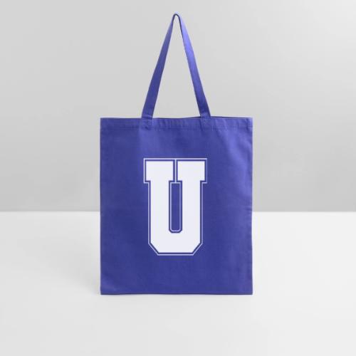 White Letter U – Varsity Alphabet Monogram - Tote Bag