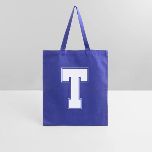 White Letter T – Varsity Alphabet Monogram - Tote Bag