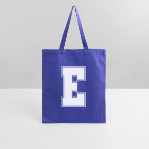 White Letter E – Varsity Alphabet Monogram - Tote Bag