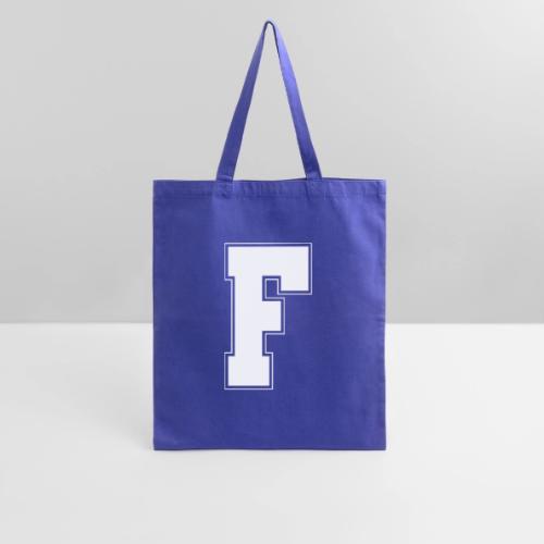 White Letter F – Varsity Alphabet Monogram - Tote Bag