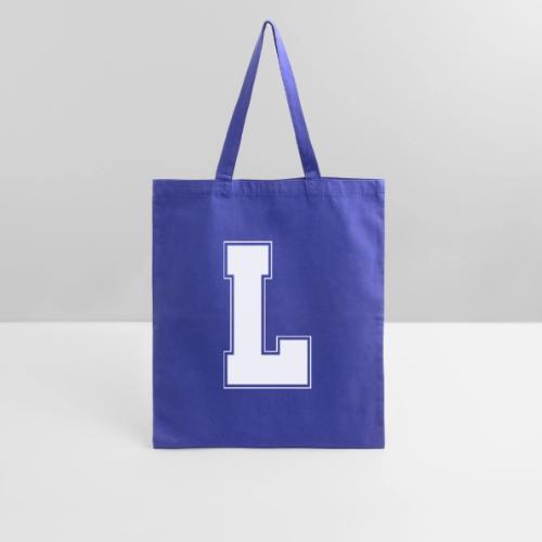 White Letter L – Varsity Alphabet Monogram - Tote Bag