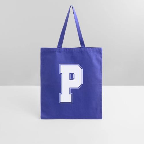 White Letter P – Varsity Alphabet Monogram - Tote Bag