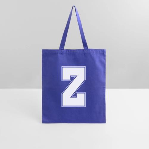 White Letter Z – Varsity Alphabet Monogram - Tote Bag