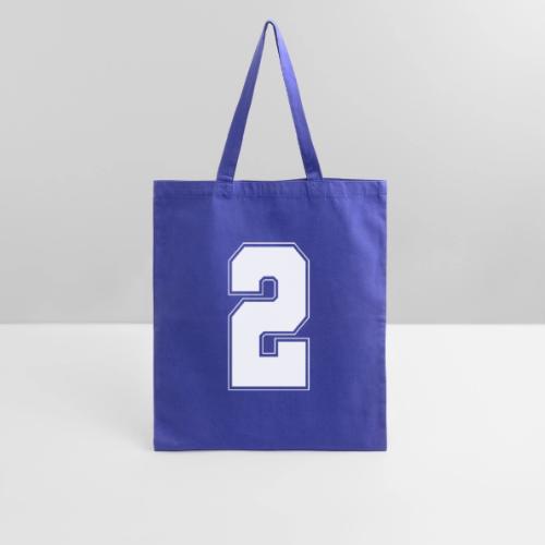 White Number 2 – Varsity Font - Tote Bag