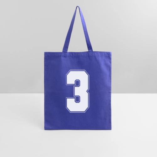 White Number 3 – Varsity Font - Tote Bag