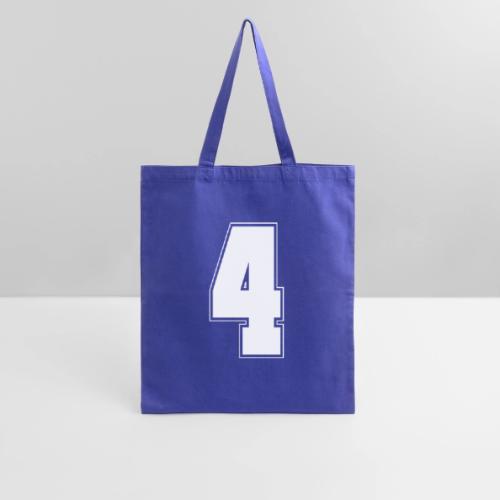 White Number 4 – Varsity Font - Tote Bag