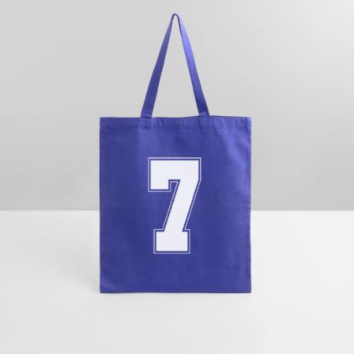 White Number 7 – Varsity Font - Tote Bag
