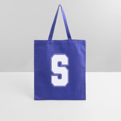 White Letter S – Varsity Alphabet Monogram - Tote Bag