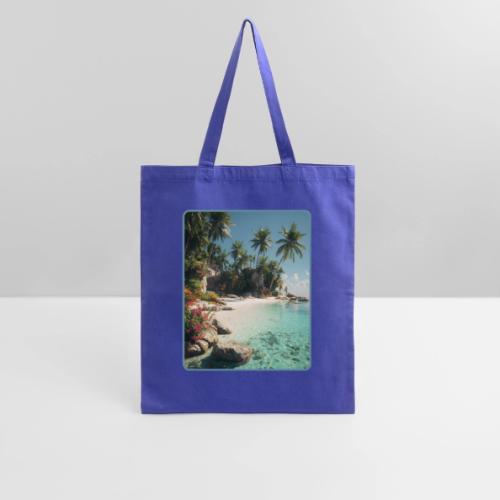Serene Tropical Beach Floral Design - Tote Bag