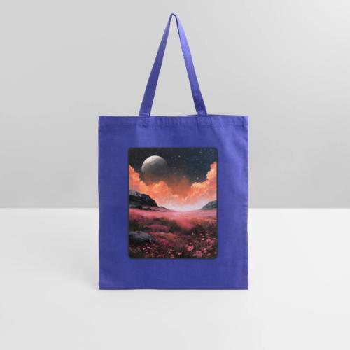 Moonlit Fantasy Flower Landscape - Tote Bag