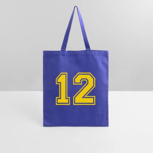 Number 12 in a classic athletic collegiate font - Tote Bag