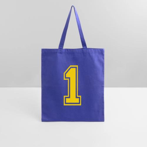 Number 1 in a classic athletic collegiate font - Tote Bag