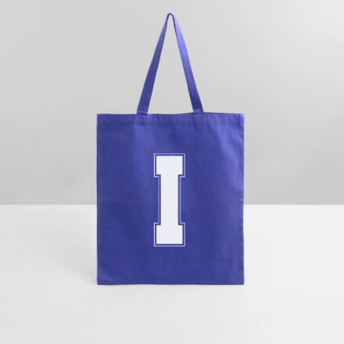White Letter I – Varsity Alphabet Monogram - Tote Bag