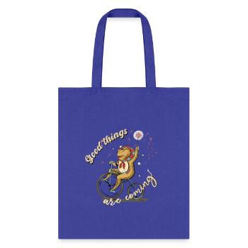 Anticipate Positivity: Frog Theme Design - Tote Bag - royal blue - Front