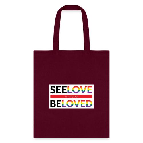 FUMCSD See Love, Be Loved: white design background - Tote Bag