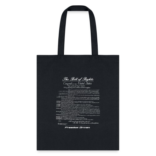 US Bill of Rights White Lettering - Tote Bag