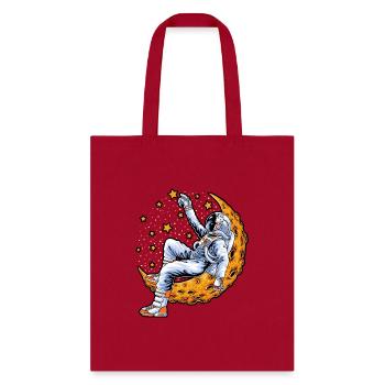 NASA Lying On The Moon Converted t-shirt. - Tote Bag - red - Front