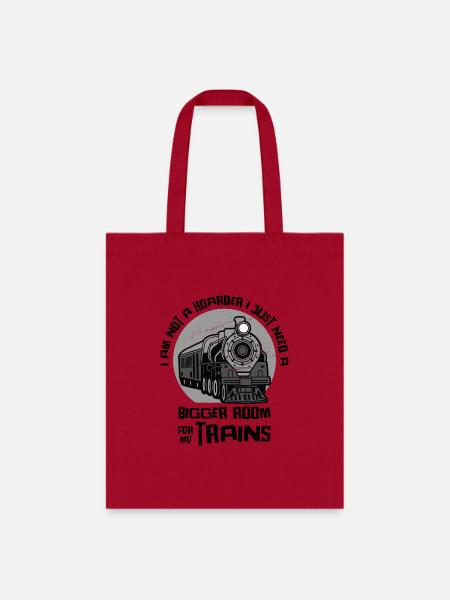 Train Model Railroad Builder Locomotive Train Fan - Tote Bag - red