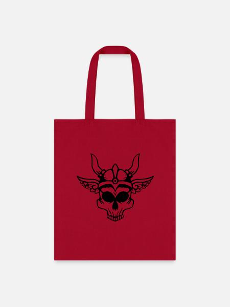 Skull 044 - Tote Bag - red