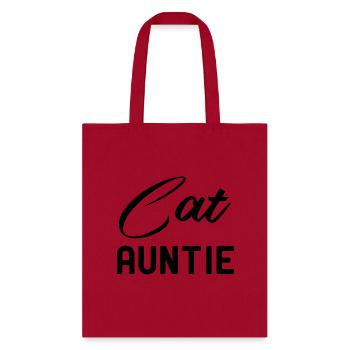 Cat Auntie Funny Cat - Tote Bag - red - Front