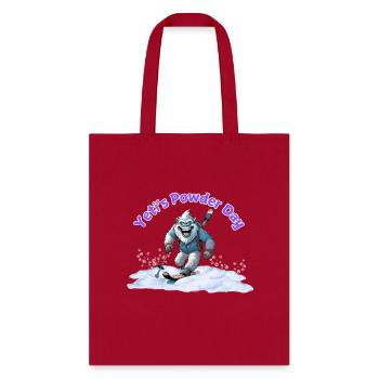 Yeti Skiing - Yeti's Powder Day - Tote Bag - red - Front