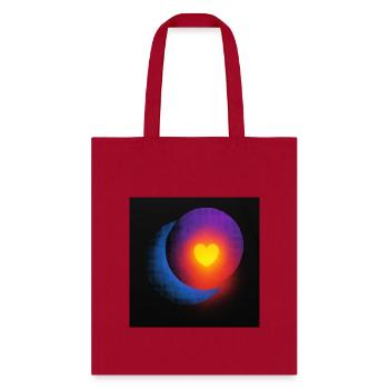 Sun and Moon Abstract with Heart - Tote Bag - red - Front