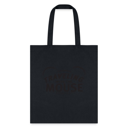 TravelingWithTheMouse logo transparent blk LG Crop - Tote Bag