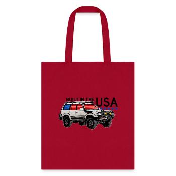 Toyota Land Cruiser, Built in USA - Tote Bag - red - Front