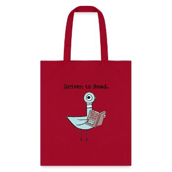 Driven To Read Pigeon Library Reading Books Reade - Tote Bag - red - Front