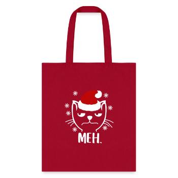 Grumpy Merry Catmas Cat Meh Santa Claus Cats - Tote Bag - red - Front