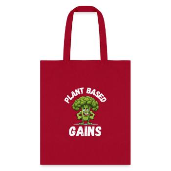 Plant Based Gains - Tote Bag - red - Front