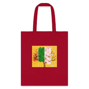 Four Seasons Tree - Tote Bag - red - Front