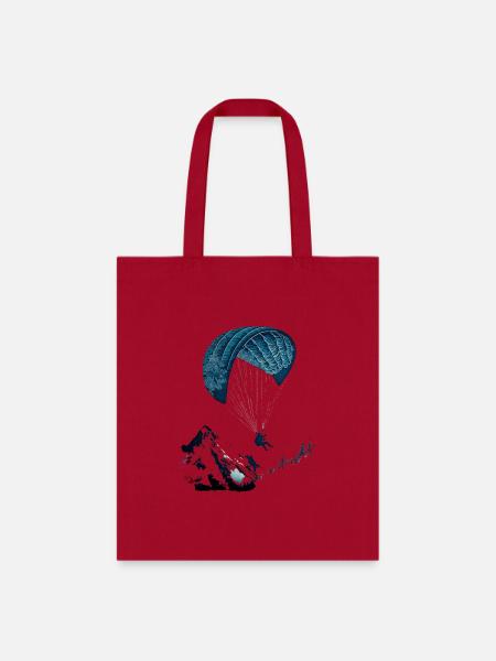 cool paraglider in action - Tote Bag - red
