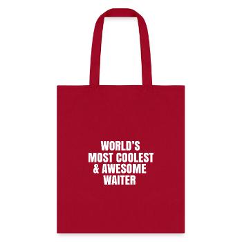 World's most coolest and awesome waiter - Tote Bag - red - Front