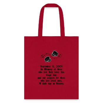 911 Never forget back black - Tote Bag - red - Front