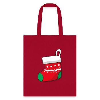 Cute Christmas Sock Design - Tote Bag - red - Front
