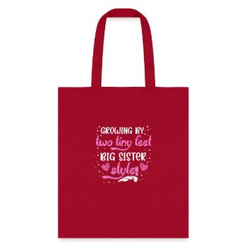 Sister Growing By Two Tiny - Tote Bag - red - Front