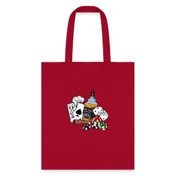 Casino Poker Gambling Whiskey Drinking And Cigar - Tote Bag - red - Front