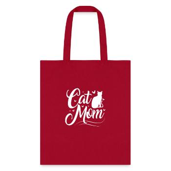 Mothers Day Cat Owner Tabby Cat Mom - Tote Bag - red - Front