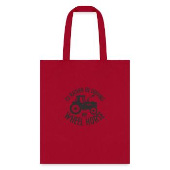Wheel Horse Design - Tote Bag - red - Front