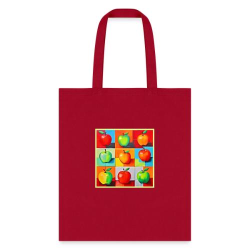 Colorful Apple Grid - Tote Bag