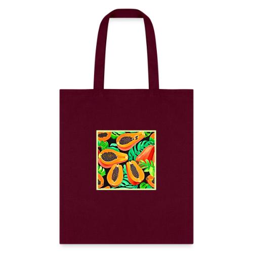 Papaya and Leaves Fresh Pattern - Tote Bag