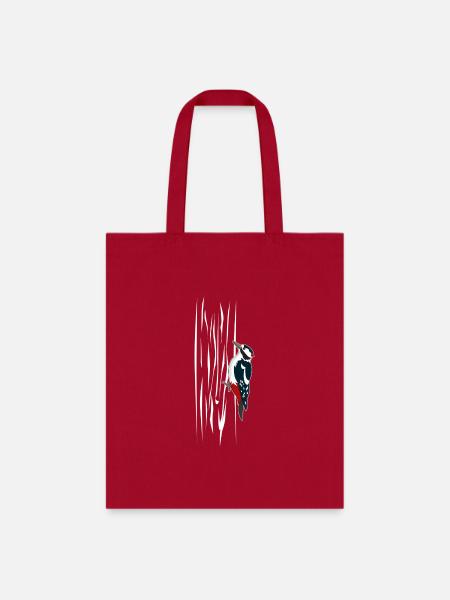 Woodpecker Birdwatcher Birding Bird Watcher - Tote Bag - red