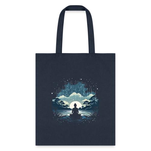 Find Your Zen: Meditative Silhouette in GentleRain - Tote Bag