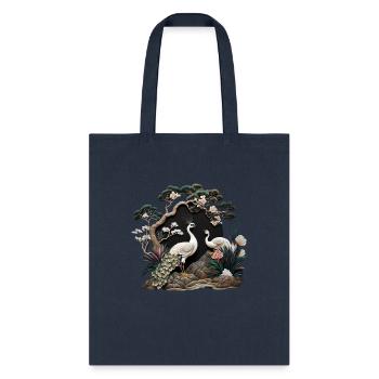 Peacock under pine tree - Tote Bag - navy - Front